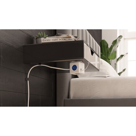 Rozbočovací zásuvka 250V, CEE7 (vidlice) - POWERCUBE, 1.5m, ORIGINAL USB, modrá, POWERCUBE, 4 zásuvky, USB A+C, Power Delivery, Qu