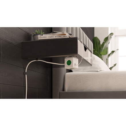 Rozbočovací zásuvka 250V, CEE7 (vidlice) - POWERCUBE, 1.5m, ORIGINAL USB, zelená, POWERCUBE, 4 zásuvky, USB A+C, Power Delivery, Q