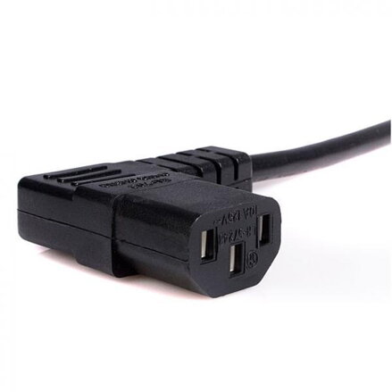 Síťový kabel 230V napájecí, CEE7 (vidlice)-C13, 2m, VDE approved, černý, Logo, lomený