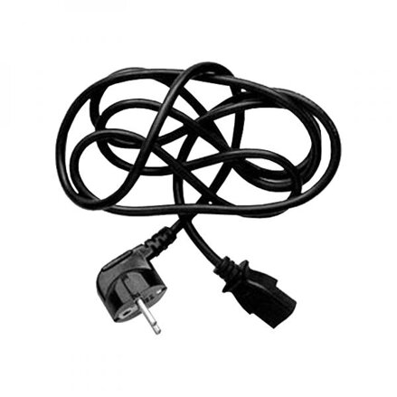 Síťový kabel 230V napájecí, CEE7 (vidlice)-C13, 2m, VDE approved, černý, Logo, 5 pack (economy), cena za 1 kus