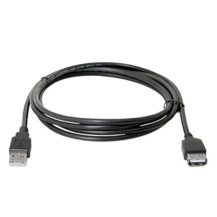 Kabel USB (2.0), USB A M- USB A F, 1.8m, černý, Logo