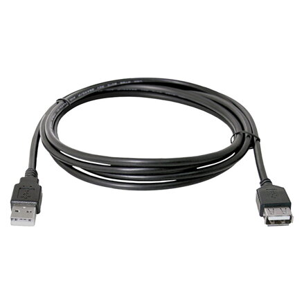 Kabel USB (2.0), USB A M- USB A F, 1.8m, černý, Logo, blistr