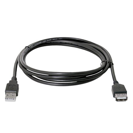 Kabel USB (2.0), USB A M- USB A F, 3m, černý, Logo, blistr