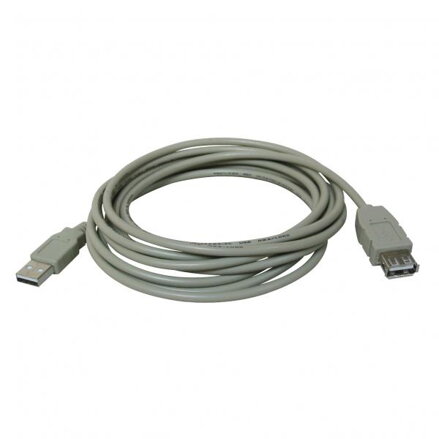 Kabel USB (2.0), USB A M- USB A F, 5m, šedý