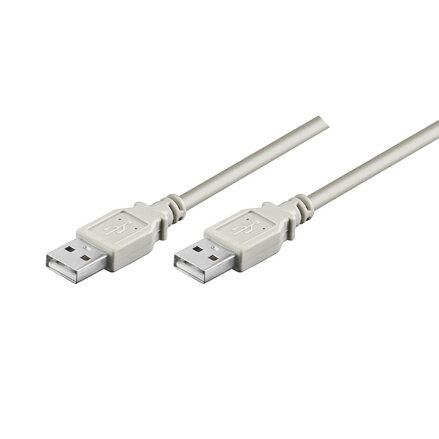 USB kabel (2.0), USB A samec - USB A samec, 1.8m, šedý, High Speed, DOPRODEJ