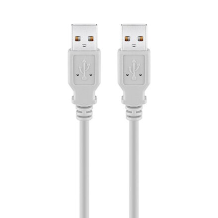 USB kabel (2.0), USB A samec - USB A samec, 1.8m, šedý, High Speed, DOPRODEJ