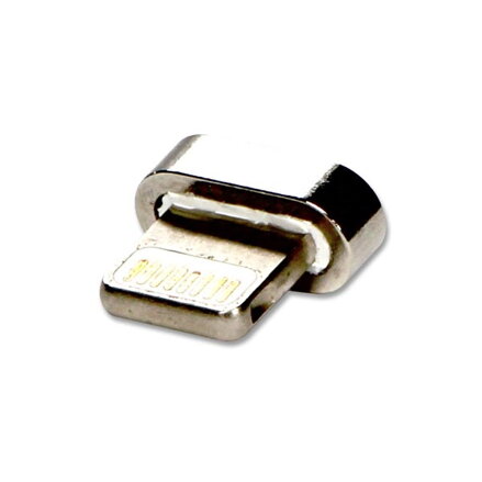 Magnetický kabel USB (2.0), USB A M- magnetické koncovky (typ C+lightning+microUSB), 1m, kulatý, opletený, stříbrný