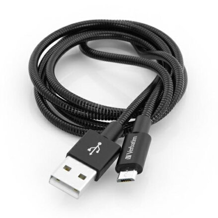 Kabel USB (2.0), USB A M- USB micro B M, 1m, černý, Verbatim, box, 48863