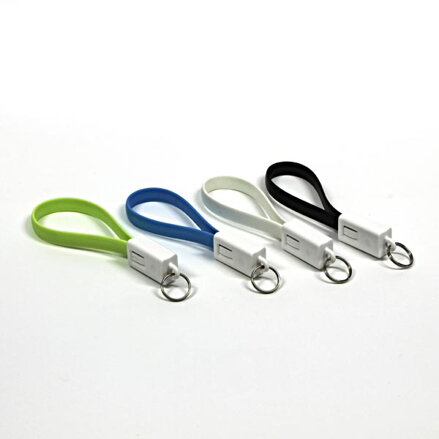 Kabel USB (2.0), USB A M- USB micro B M, 0.2m, černý, Logo, blistr, klíčenka