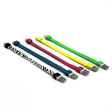 Kabel USB (2.0), USB A M- USB micro B M, 0.25m, růžový, Logo, blistr, náramek