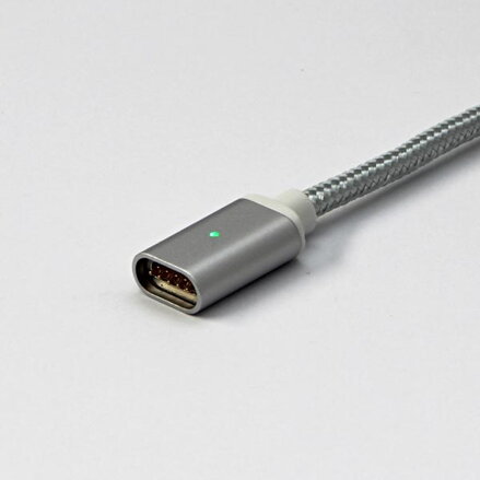 Magnetický kabel USB (2.0), USB A M- Magnetická koncovka, 1m, stříbrný