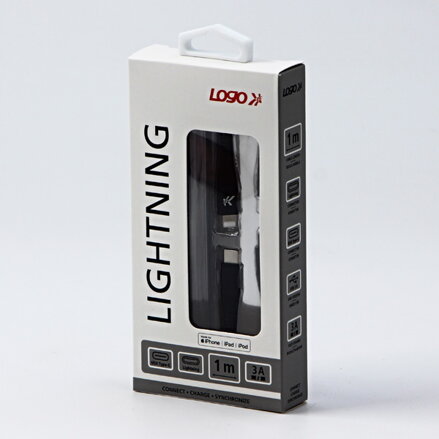 Kabel USB (2.0), USB C M- Apple Lightning C94 M, 1m, MFi certifikace, 5V/3A, černý, Logo, box, nylonové opletení, hliníkový kryt k