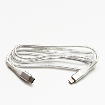 Kabel USB (2.0), USB C M- Apple Lightning C94 M, 1m, MFi certifikace, 5V/3A, bílý, Logo, box, nylonové opletení, hliníkový kryt ko