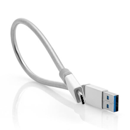 Kabel USB (3.1), USB A M- USB C M, 0.3m, stříbrný, Verbatim, box, 48868