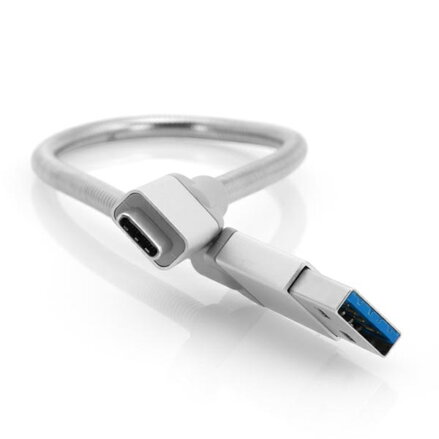 Kabel USB (3.1), USB A M- USB C M, 0.3m, stříbrný, Verbatim, box, 48868