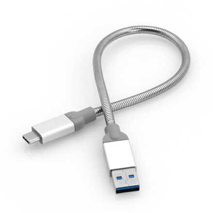 Kabel USB (3.1), USB A M- USB C M, 0.3m, stříbrný, Verbatim, box, 48868