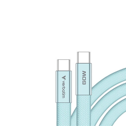 Verbatim USB-C kabel SoftTouch USB C samec - USB C samec, 60W, 1.2m, Modrý, box, 30273