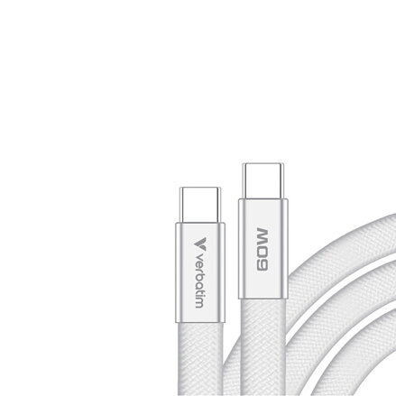 Verbatim USB-C kabel SoftTouch USB C samec - USB C samec, 60W, 1.2m, Bílá, box, 30274