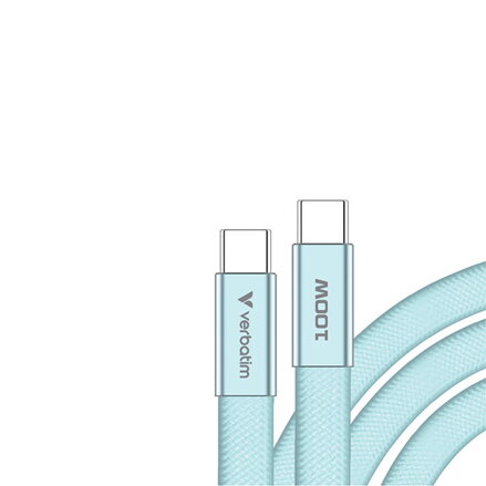 Verbatim USB-C kabel SoftTouch USB C samec - USB C samec, 100W, 1.2m, modrý, box, 30276