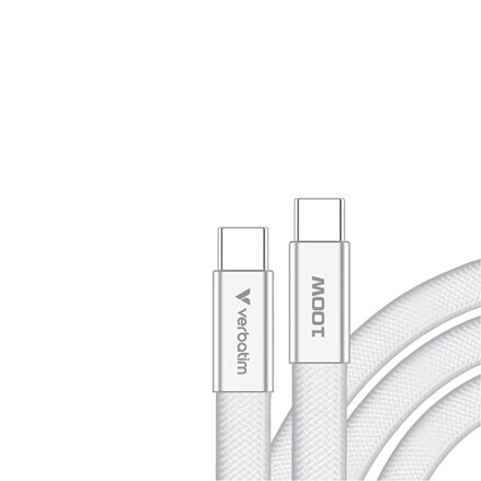 Verbatim USB-C kabel SoftTouch USB C samec - USB C samec, 100W, 1.2m, Bílá, box, 30277