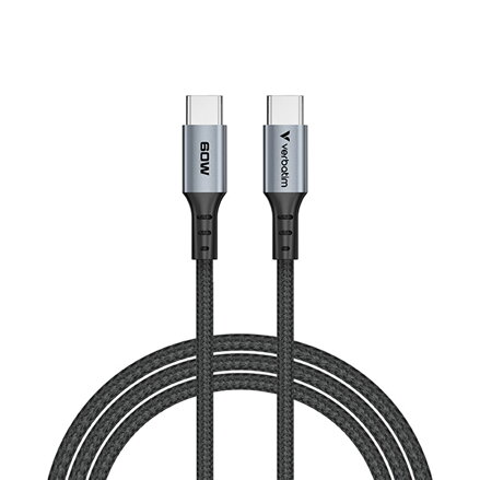 Verbatim USB kabel USB C samec - USB C samec, 60W, 1.2m, černý, box, 31845