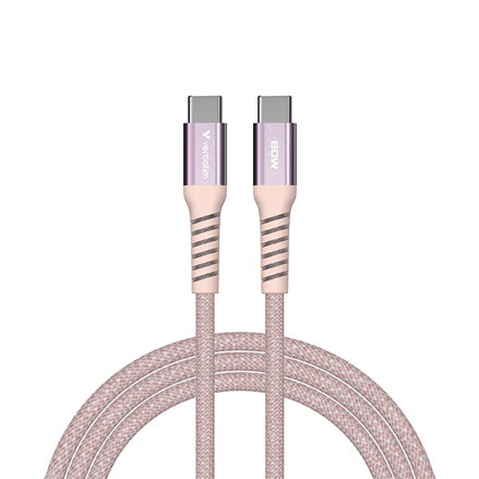 Verbatim USB kabel USB C samec - USB C samec, 60W, 1.2m, magnetický, růžový, box, 31853