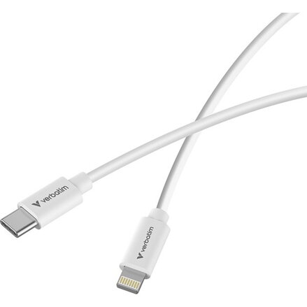 Verbatim USB kabel USB C samec - Apple Lightning samec, 27W, 1m, černo-bílá, box, 32392