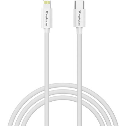 Verbatim USB kabel USB C samec - Apple Lightning samec, 27W, 1m, černo-bílá, box, 32392