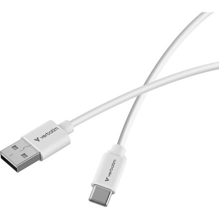 Verbatim USB kabel USB A samec - USB C samec, 18W, 1m, černo-bílá, box, 32393