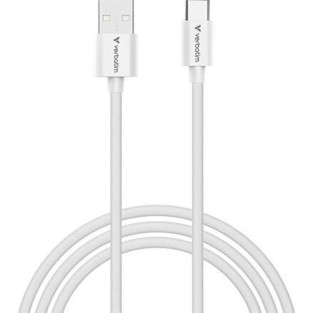 Verbatim USB kabel USB A samec - USB C samec, 18W, 1m, černo-bílá, box, 32393