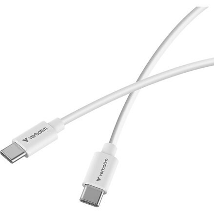 Verbatim USB kabel USB C samec - USB C samec, 100W, 3m, bílá, box, 32409