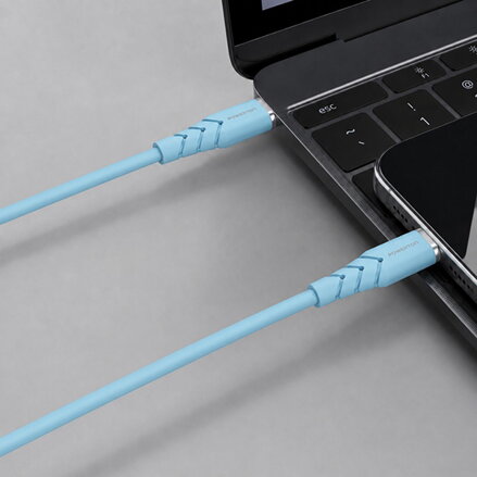 Powerton ENERGY PASTEL EDITION Kabel USB-C, 100W, 1m, silikonový, modrý
