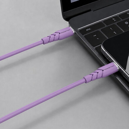 Powerton ENERGY PASTEL EDITION Kabel USB-C, 100W, 1m, silikonový, fialová