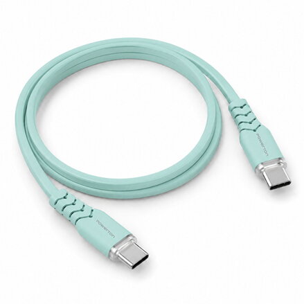 Powerton ENERGY PASTEL EDITION Kabel USB-C, 100W, 1m, silikonový, zelený