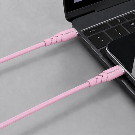 Powerton ENERGY PASTEL EDITION Kabel USB-C, 100W, 1m, silikonový, růžová