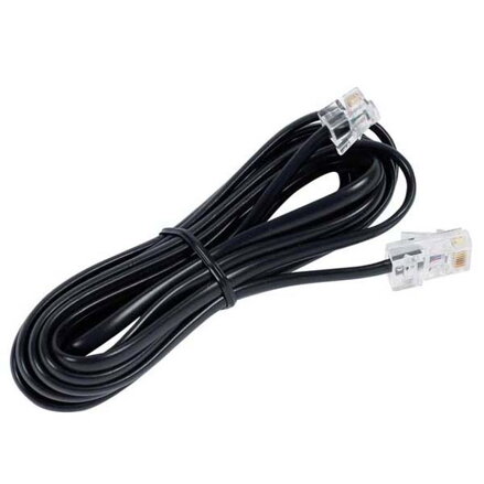 Telefonní kabel, RJ11 M-3m, plochý, černý, pro ADSL modem, economy