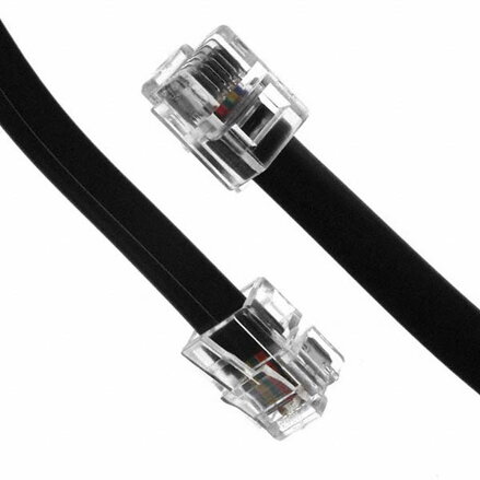 Telefonní kabel, RJ11 M-3m, černý, pro ADSL modem, economy