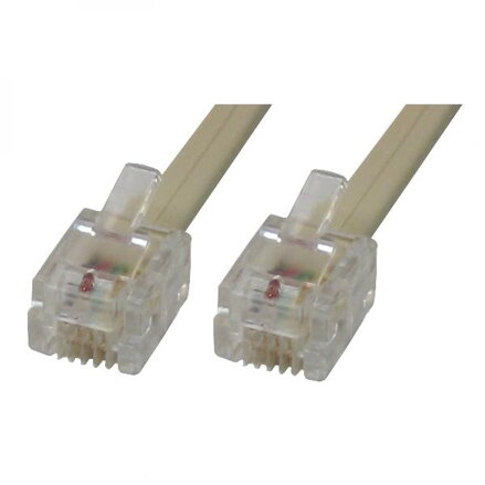 Telefonní kabel, RJ11 M-10m, černý, pro ADSL modem, economy