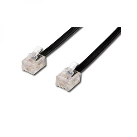 Telefonní kabel, RJ11 M-15m, černý, pro ADSL modem, economy