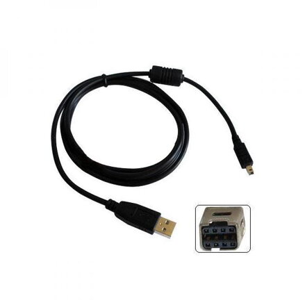 Kabel USB (2.0), USB A M- 8 pin M, 1.8m, černý, Logo, blistr, MINOLTA