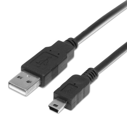 Kabel USB (2.0), USB A M- USB mini M (5 pin), 0.6m, černý