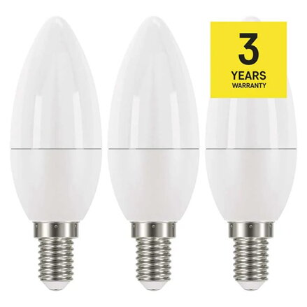 LED žárovka EMOS Lighting E14, 220-240V, 5W, 470lm, 2700k, teplá bílá, 30000h, Classic Candle 102x35x35mm-3pack