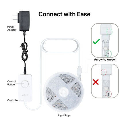 SMART LED pásek TP-LINK 5m, 20.5W, 2100lm, ambientní RGB, 50000h, samolepící (3M)