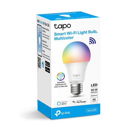 LED žárovka TP-LINK E27, 220-240V, 8.7W, 806lm, 6000k, RGB, 15000h, chytrá Wi-Fi žárovka
