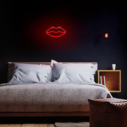 Neon LED Light LIPS red Bat + USB FLNE08 Forever Light