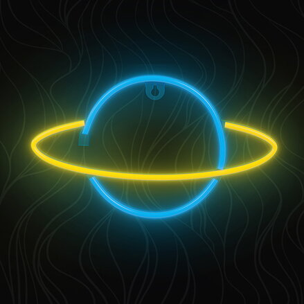 Neon LED Light SATURN yellow blue Bat + USB FLNE11 Forever Light