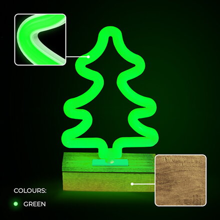 Neon Wood Stand LED TREE green FLNW03 Forever Light