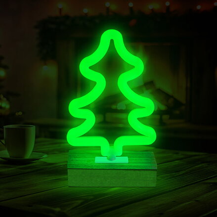 Neon Wood Stand LED TREE green FLNW03 Forever Light