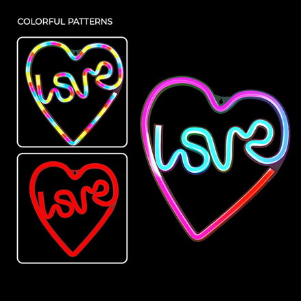 Neon LED RGB LOVE IN HEART FLRN02 + RC Forever Light
