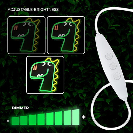 Neon PLEXI LED JURASSIC DINO green FLNJ02 Forever Light